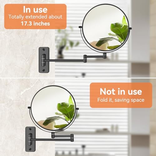 8 Makeup Mirror with Extendable Arm 10X Zoom