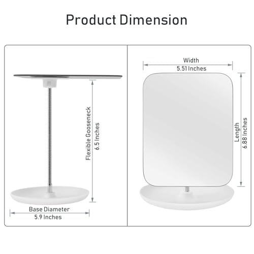 Adjustable Makeup Mirror with Stand Perfect for Travel Home