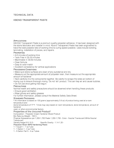 K-Bond Polyester Transparent Paste