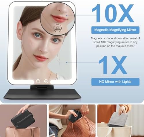 Gospire Travel Makeup Mirror with Rechargeable Light
