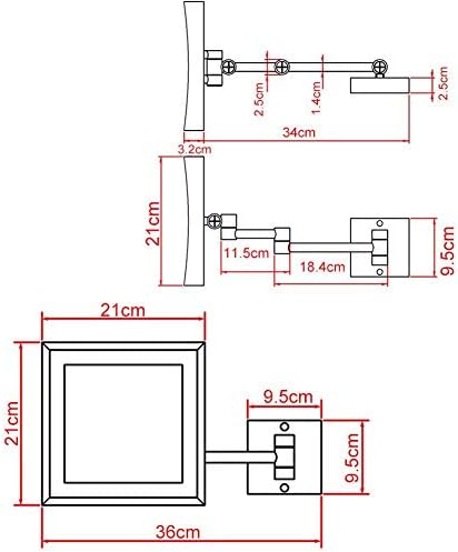 Wall-Mounted Single-Sided Brass Vanity Mirror with Built-In Switch