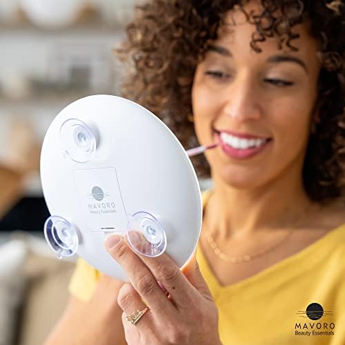 Travel-Friendly 10x Magnifying Mirror with LED Lighting and Strong Suction