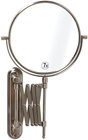 Deco Brothers - Premium 7X Magnifying Wall-Mounted Mirror with Adjustable Extension