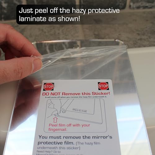Shatterproof Unclad Mirror Largest Shower Mirror