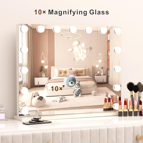 15-Bulb Vanity Mirror 3 Lighting Modes 10xMagnification
