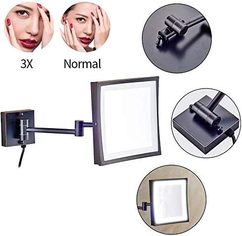 Wall-Mounted Single-Sided Brass Vanity Mirror with Built-In Switch