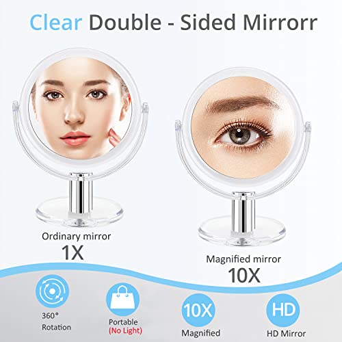 Fabuday Dual-Sided Makeup Mirror 10X Magnification Elegance for Make-up