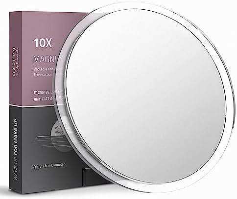 Mavoro 10X Magnifying Mirror with 3 Suction Cups