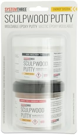 System Three SculpWood Putty Epoxy Wood Filler 8 oz Brown