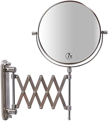 Deco Brothers - Premium 7X Magnifying Wall-Mounted Mirror with Adjustable Extension