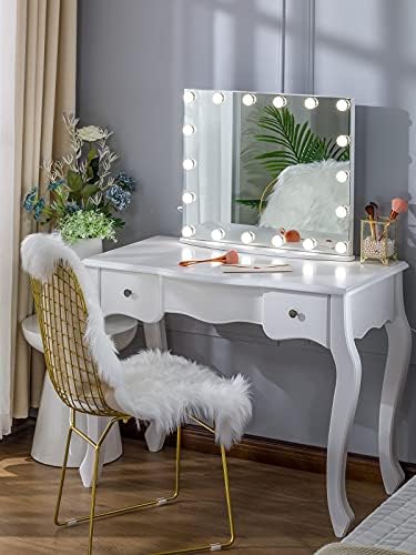 LUXFURNI Hollywood Vanity Mirror 26x21 Inch