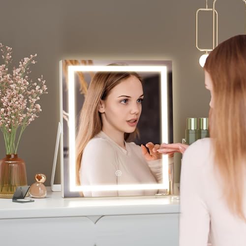 Dry Skin-Friendly Vanity Mirror with Smart Lighting Rotating Design
