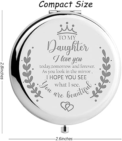 Soulpetals Elegant Compact Mirror Engraved for Daughters