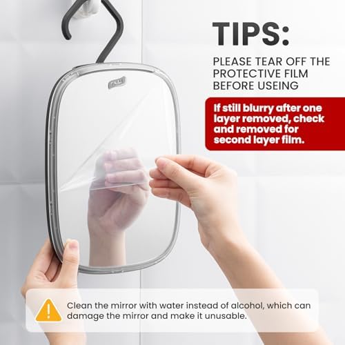 TAILI Fogless Shower Mirror for Shaving Shatterproof and Portable