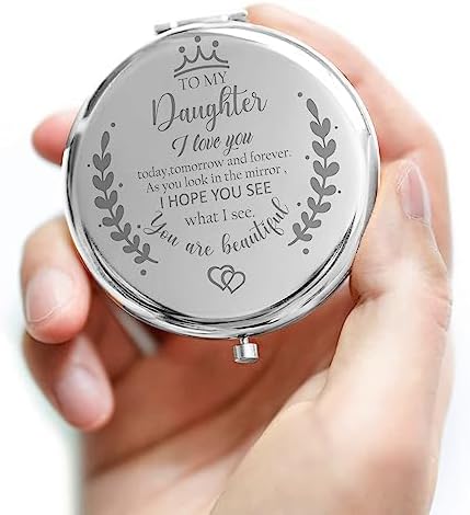 Soulpetals Elegant Compact Mirror Engraved for Daughters