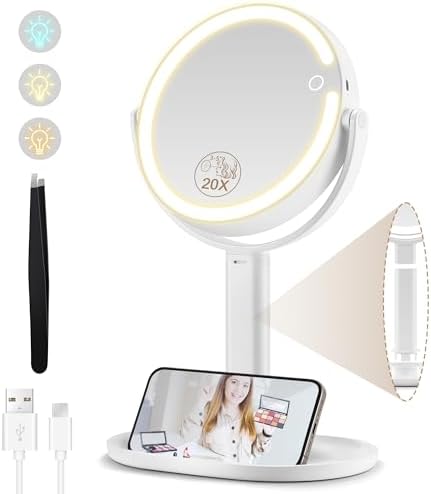 Makeover Beauty 1x20x Double-Sided Makeup Mirror