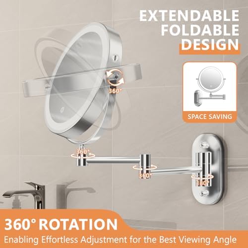 Auxmir 20X Wall-Mounted Makeup Mirror