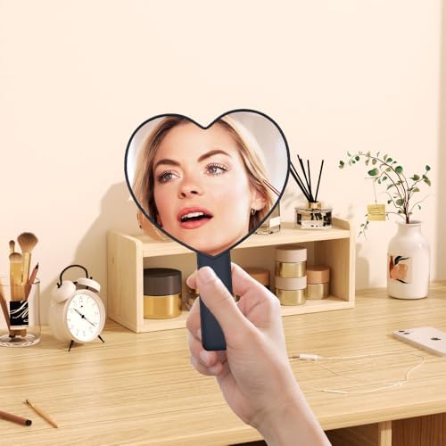 Compact Heart-Shape Makeup Mirror Handheld
