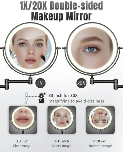 Wall-Mounted Lighted Magnifying Makeup Mirror