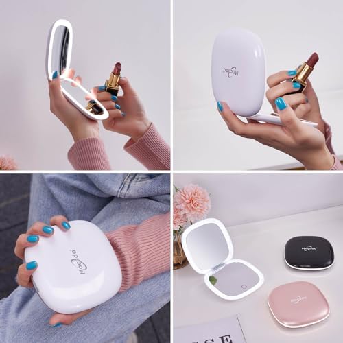 Small LED Magnifying Mirror with 1X10X Portable