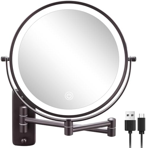 9-Inch Wall-Mounted Lighted Makeup Mirror