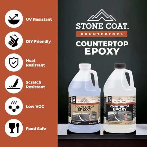 Stone Coat Countertops Clear Epoxy Resin Kit - Heat Resistant Self-Leveling Food Safe