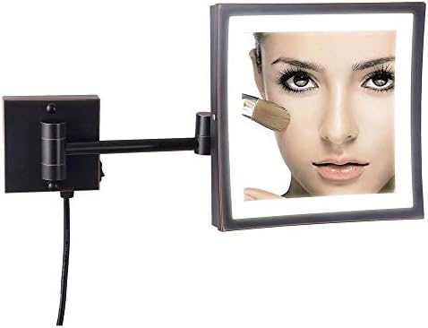 Wall-Mounted Single-Sided Brass Vanity Mirror with Built-In Switch