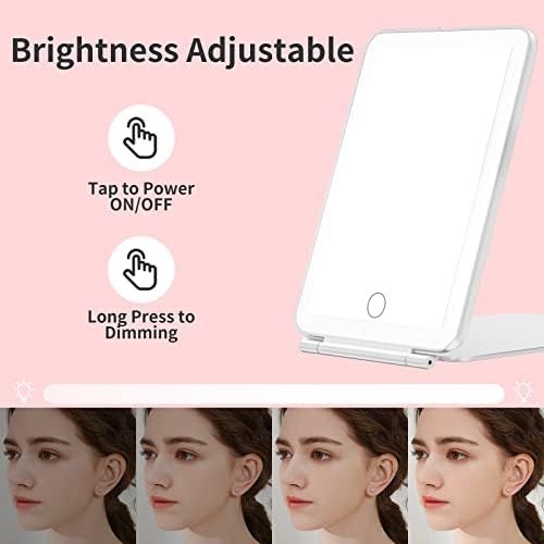Mecion Compact Makeup Mirror with 10X Magnification and 80 LED Lights