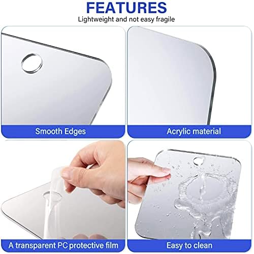 DFLLLO Large Shatterproof Shower Mirror with Pre-Warming