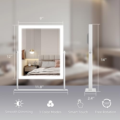 VANITII LED Vanity Mirror with 360-Rotation Smart Lighting