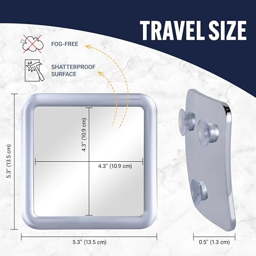 MirrorVana Travel Shower Mirror compact anti-fog perfect for travel