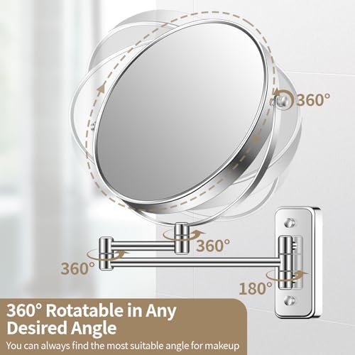 BTremary 9-inch 7X Swivel Wall Mirror for Grooming