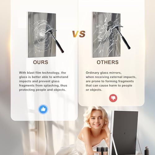 Dry Skin-Friendly Vanity Mirror with Smart Lighting Rotating Design