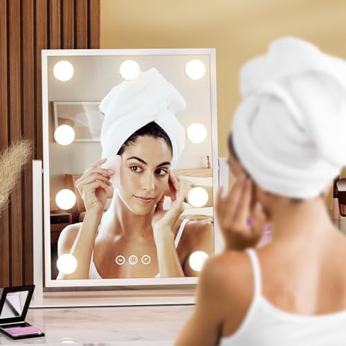 Stylish Vanity Mirror with 360-Degree Rotation and 3 Lighting Modes