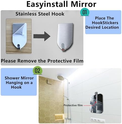 2-Piece Shatterproof Shower Mirrors