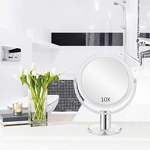 Fabuday Dual-Sided Makeup Mirror 10X Magnification Elegance for Make-up