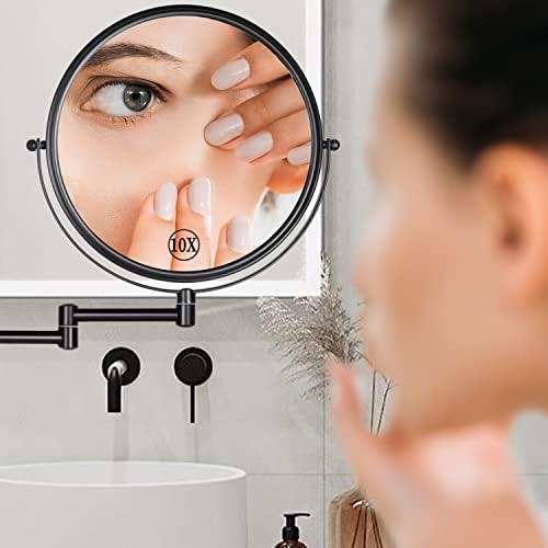 9 Wall Mounted Makeup Mirror with 10X Magnifier
