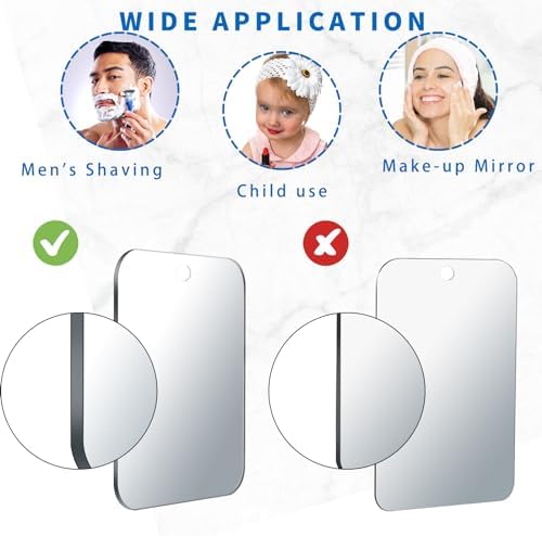 Shatterproof 8x6 Shower Mirror for Shaving Portable Durable