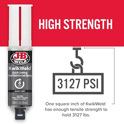 KwikWeld Steel Reinforced Epoxy Syringe - Fast-Setting Dark Grey 25ml