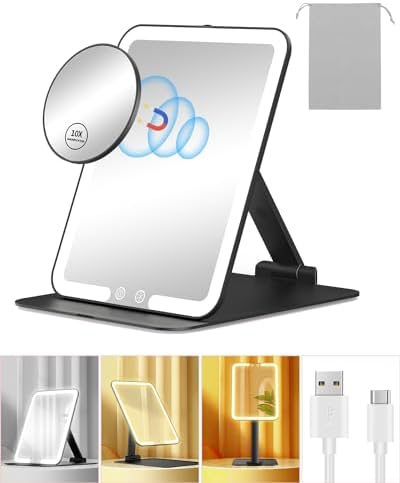 Gospire Travel Makeup Mirror with Rechargeable Light