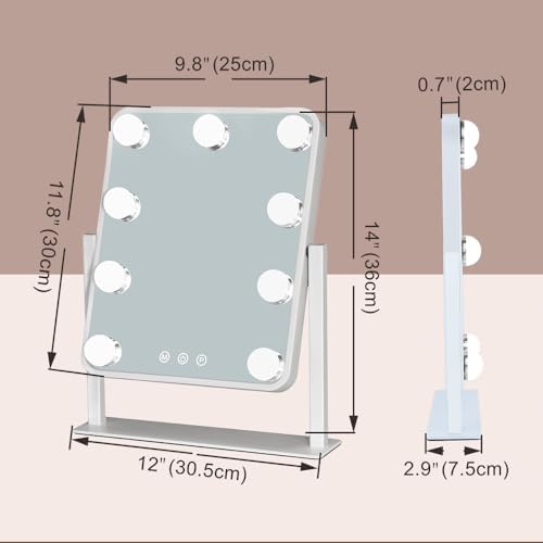 Hollywood Vanity Mirror with Lights 360 Rotation Smart Touch Control
