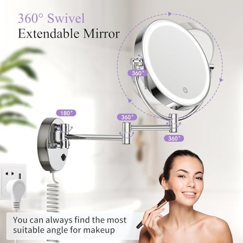 Wall-Mounted Makeup Mirror with Lights