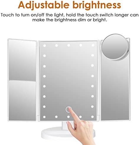 Lighted Adjustable 10X Makeup Vanity Mirror