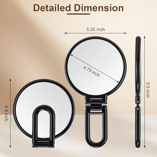 BOOMIBOO 10x Magnifying Handheld Travel Mirror