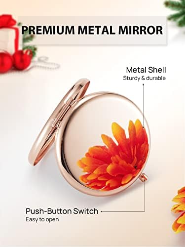 Compact Rose Gold Makeup Mirror