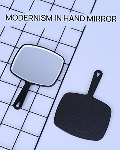 OMIRO Extra Large Handheld Mirror with Handle - Black Pack of 3