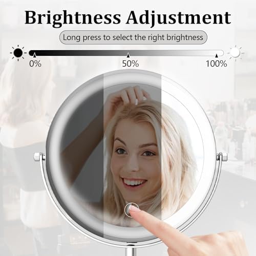 9-Inch Vanity Mirror with Rechargeable Lights