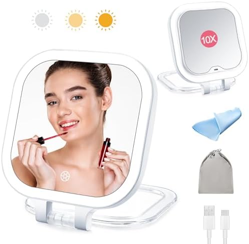Wayleeos Travel Makeup Mirror with Lights