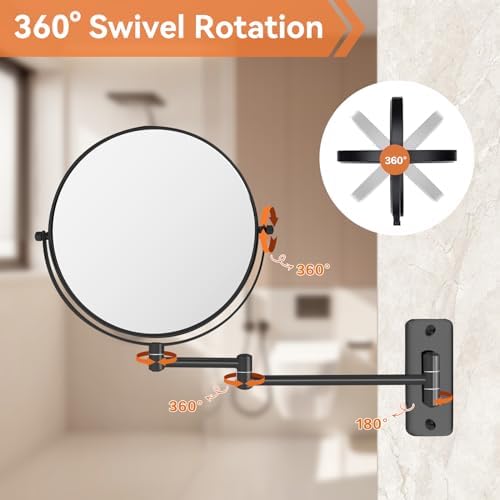 8 Makeup Mirror with Extendable Arm 10X Zoom