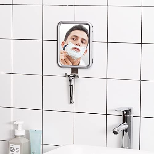 Lunmore Shower Mirror forrazoring Anti-Fog Suction-Cup Design